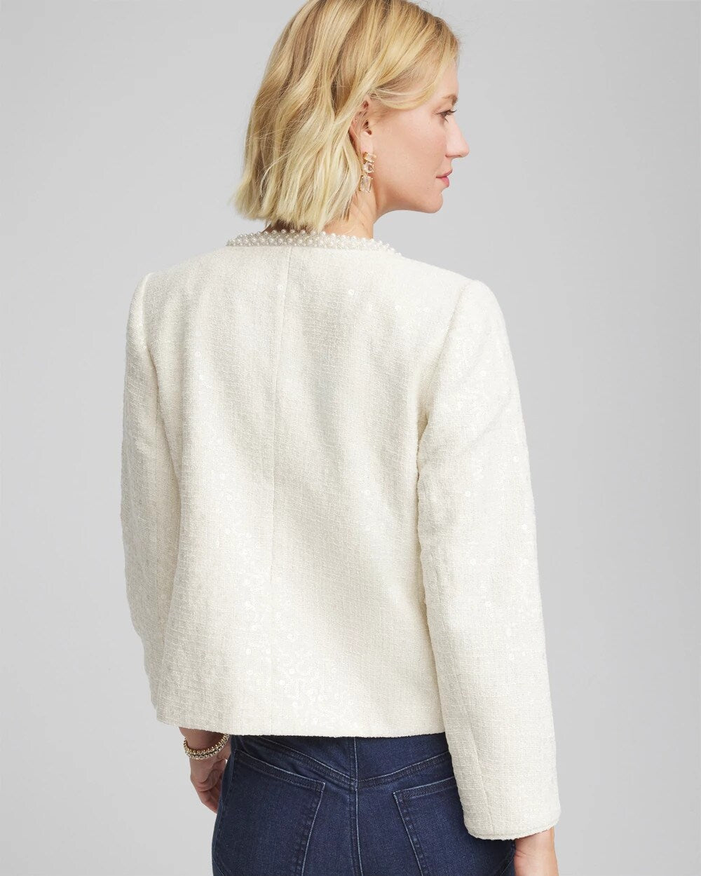 Pearl Trim Tweed Jacket