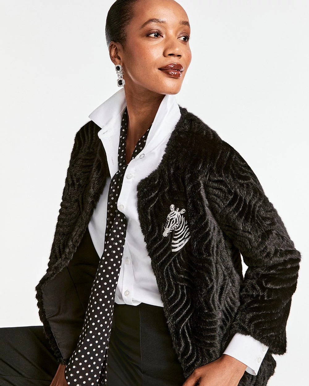 Pattern Fur Jacket
