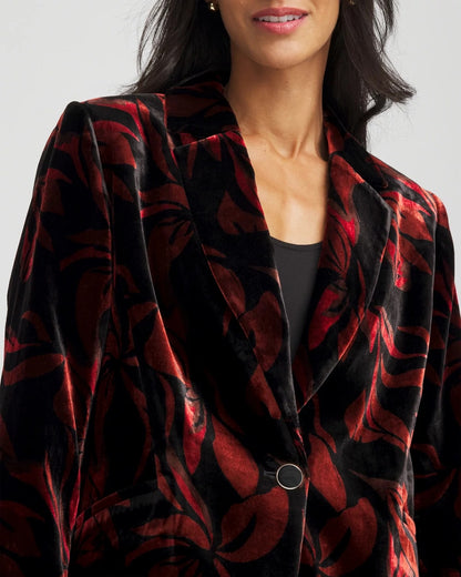 Velvet Printed Blazer