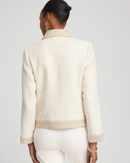 Tonal Neutral Tweed Jacket
