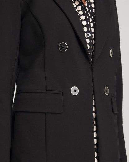 Ponte Double-Breasted Knit Blazer