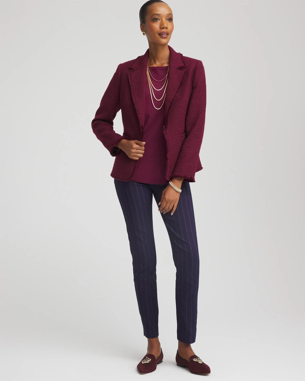 Tweed Fringe Blazer