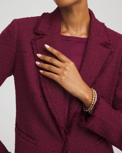 Tweed Fringe Blazer