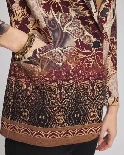 Artisanal Print Ponte Blazer