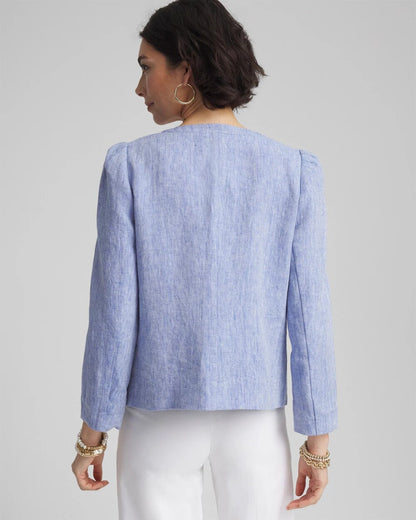Collarless Linen Blazer