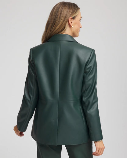 Faux Leather Blazer