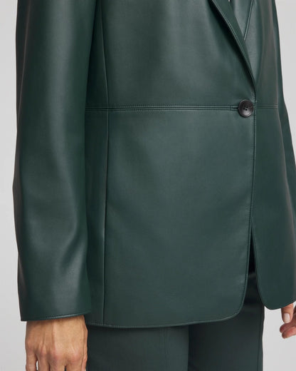 Faux Leather Blazer
