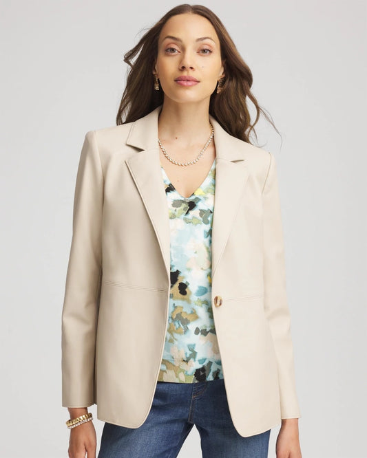 Faux Leather Blazer