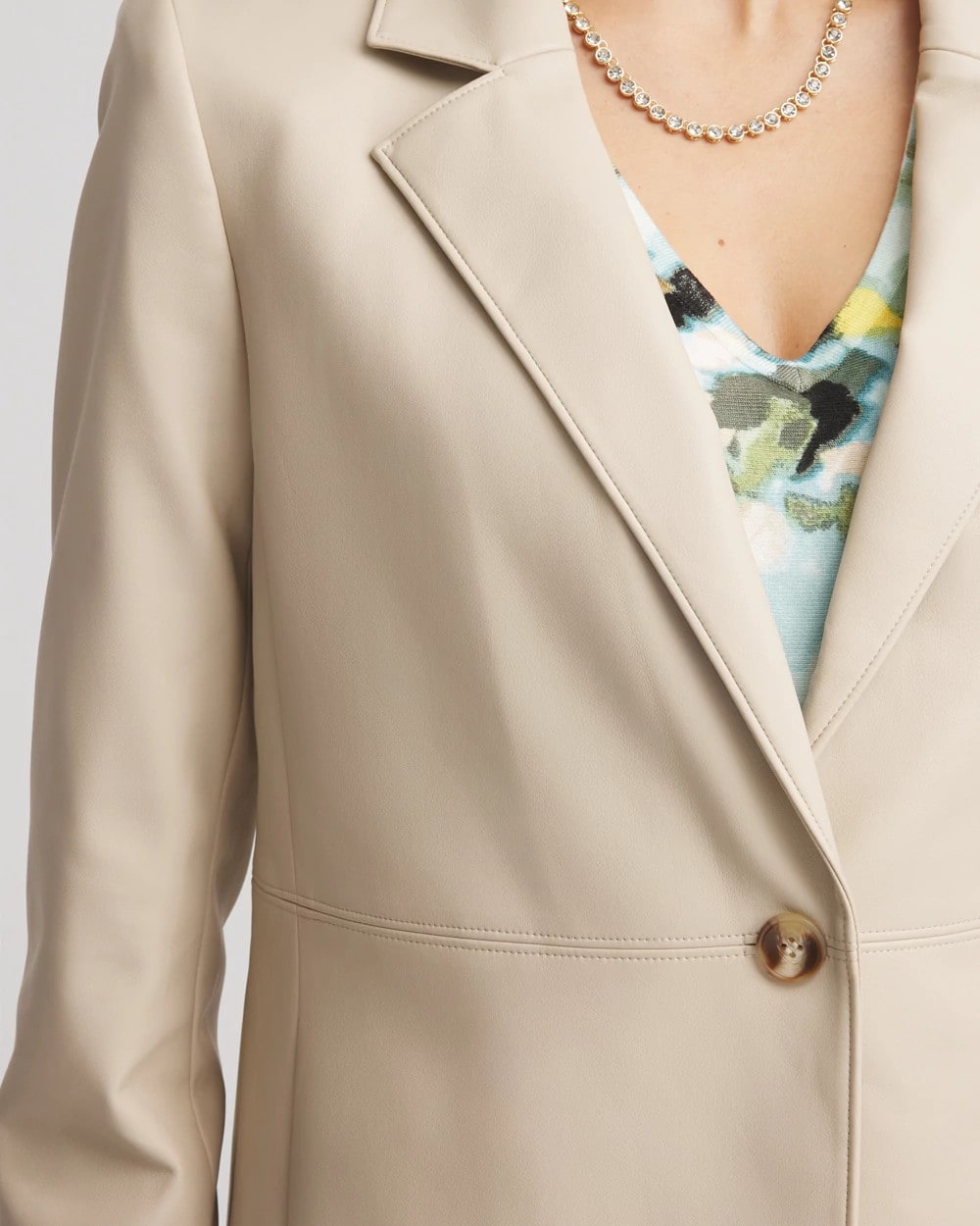 Faux Leather Blazer