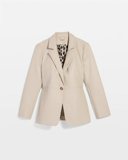 Faux Leather Blazer