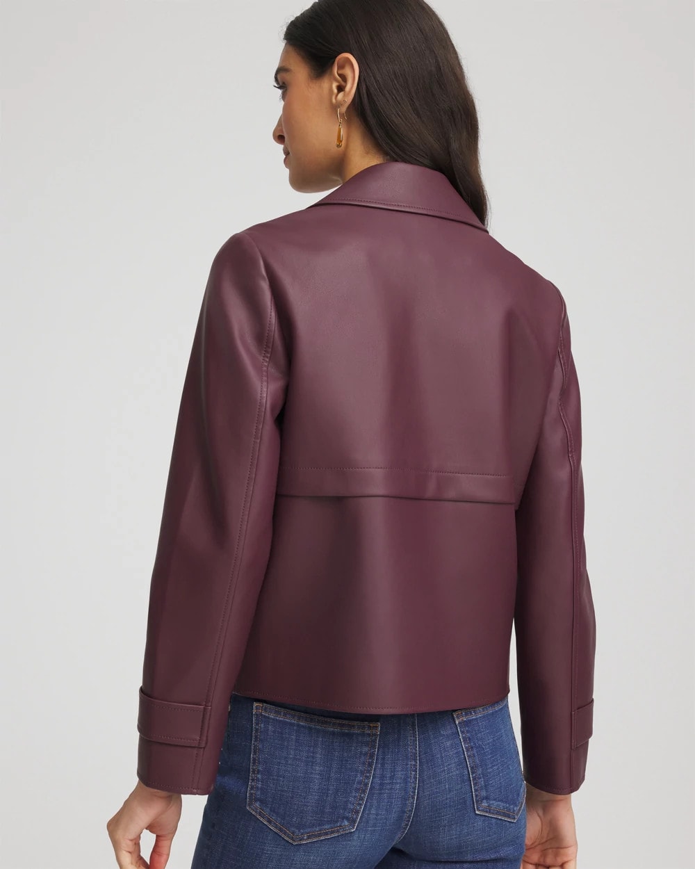 Faux Leather Trench Coat