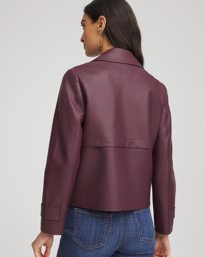 Faux Leather Trench Coat