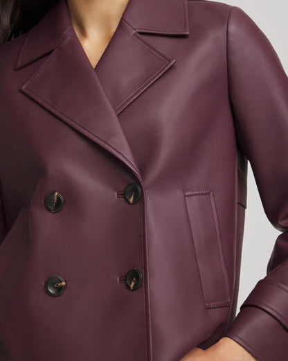 Faux Leather Trench Coat