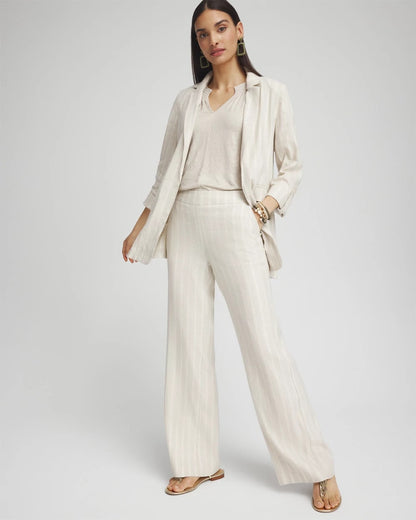 Linen Blend Stretch Stripe Blazer