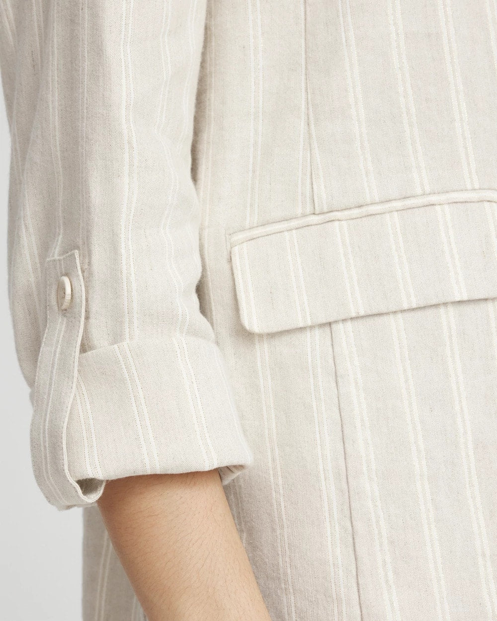 Linen Blend Stretch Stripe Blazer