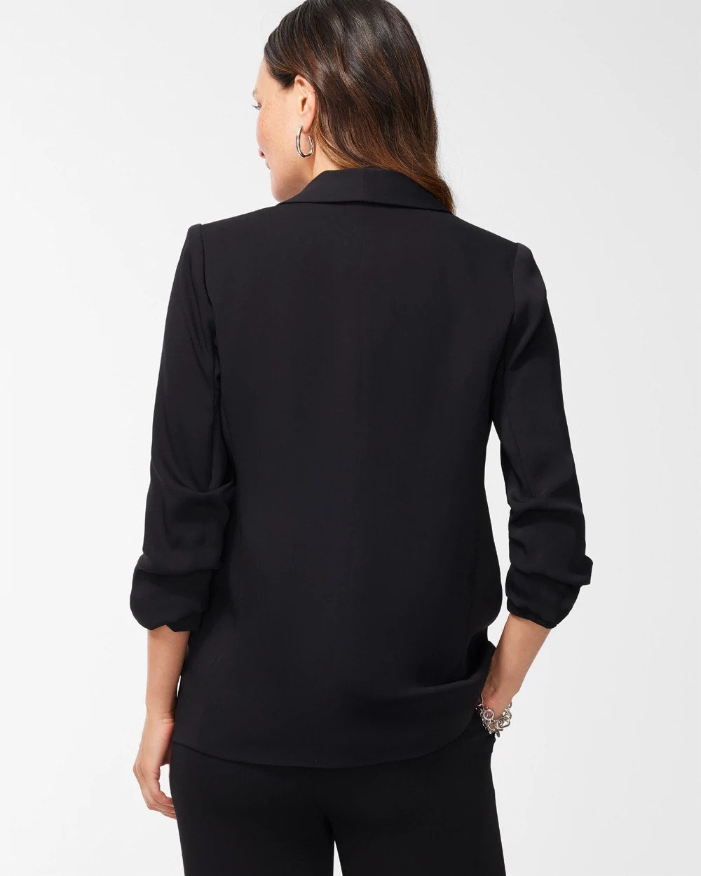 Ruched Sleeve Blazer