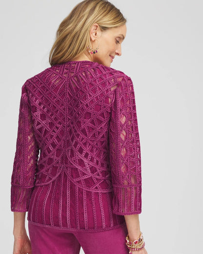 Travelers™ Collection Embroidered Lace Cutwork Jacket