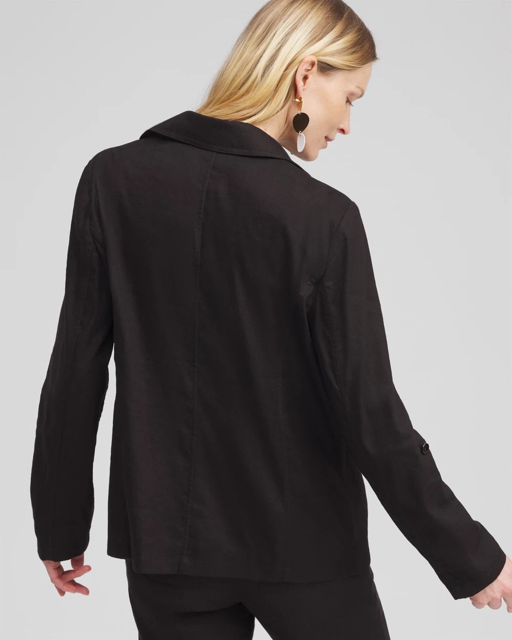 Linen Blend Stretch Blazer