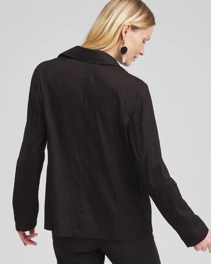 Linen Blend Stretch Blazer
