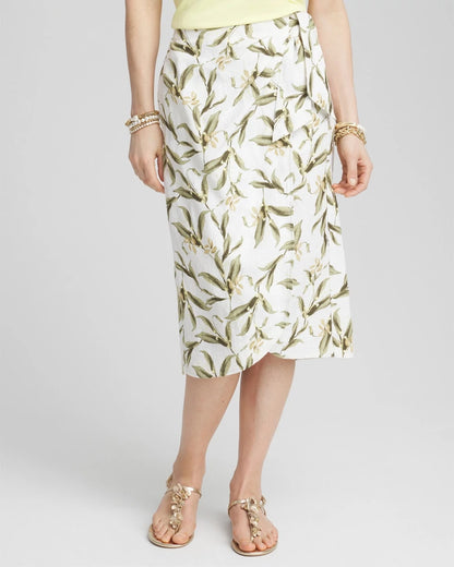 Linen Midi Wrap Skirt
