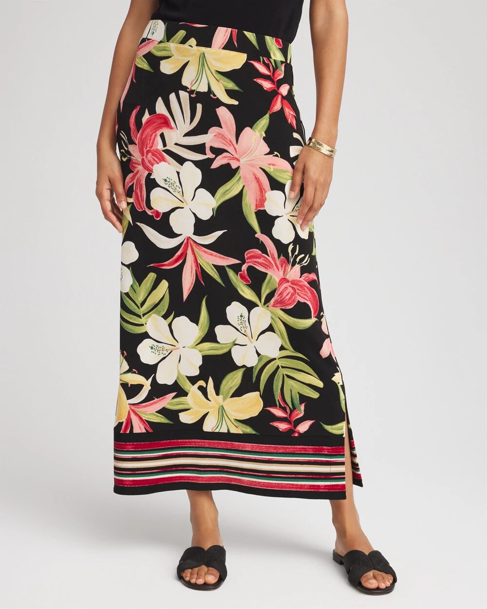 Travelers™ Tropical-Lily Midi Skirt