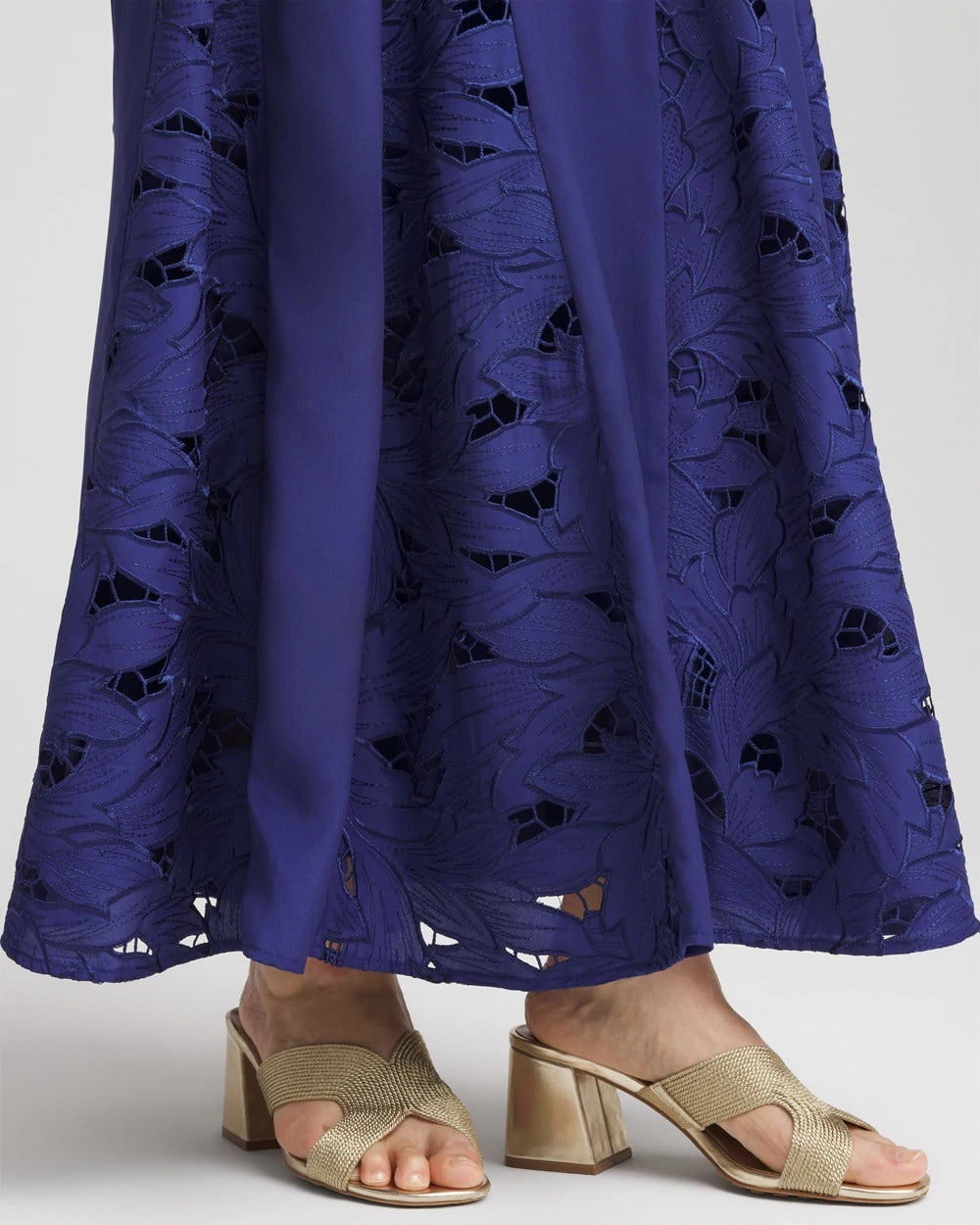Godet Maxi Eyelet Skirt