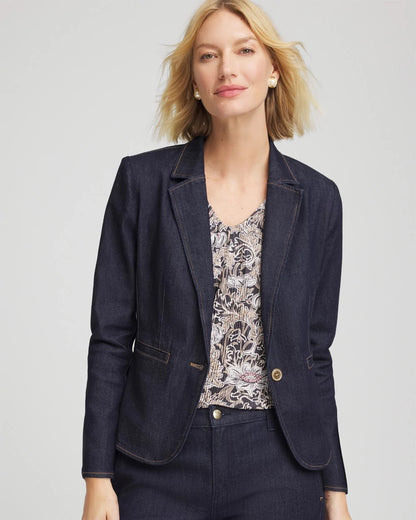 Denim Peplum Blazer