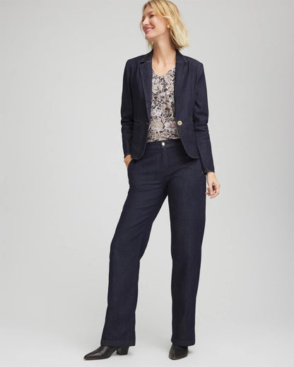 Denim Peplum Blazer