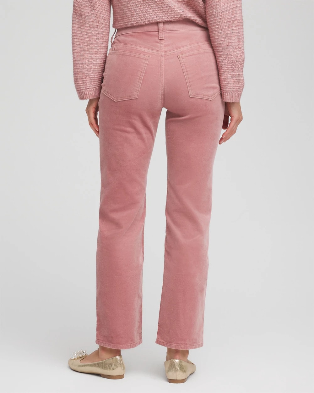 Velveteen Pull-On Flared Jeans