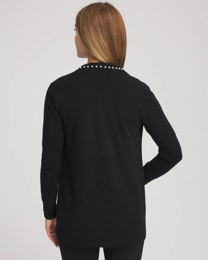 Cashmere Pearl-Trim Cardigan