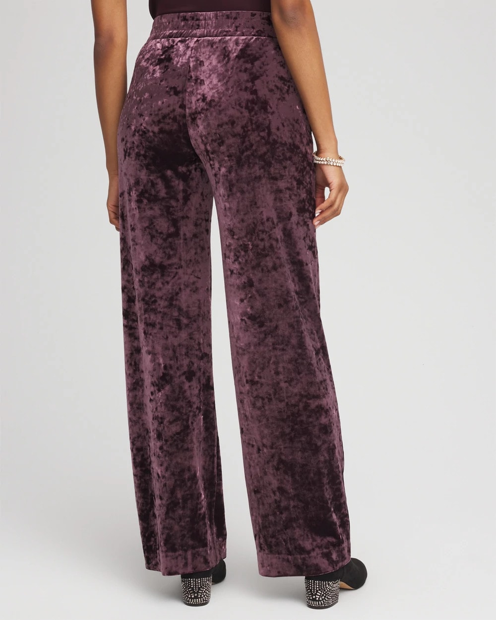 Crushed Velvet Wide-Leg Pants