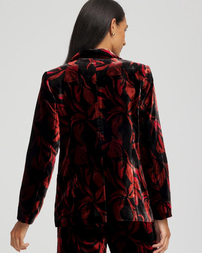 Velvet Printed Blazer