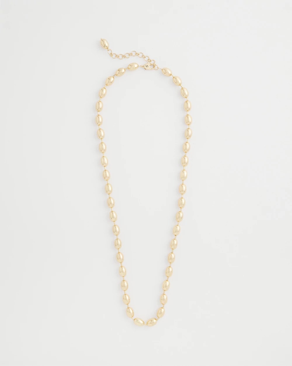 Gold Bead Long Single-Strand Necklace