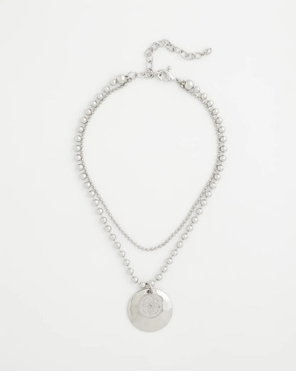 Short Silver Ball Chain Pendant