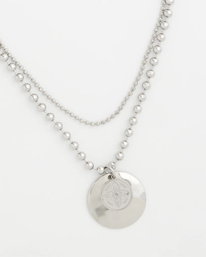 Short Silver Ball Chain Pendant