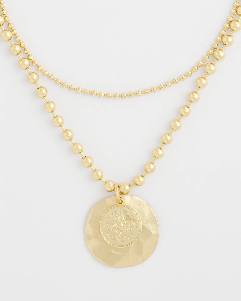 Short Gold Ball Chain Pendant