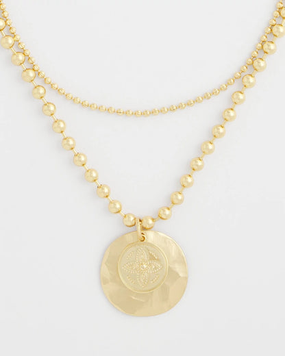 Short Gold Ball Chain Pendant