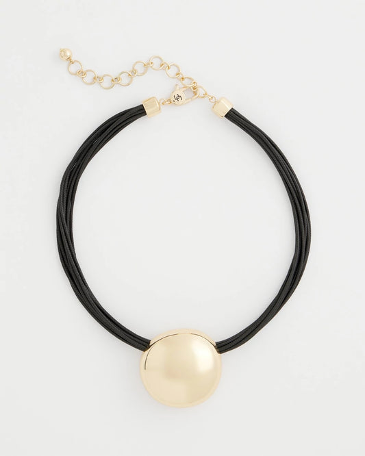 Gold Pendant Cord Necklace