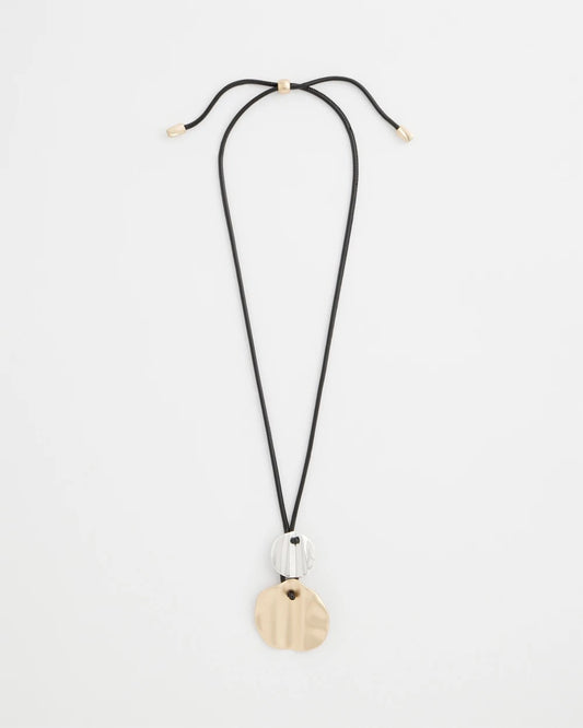 Crinkle Mixed Metal Pendant