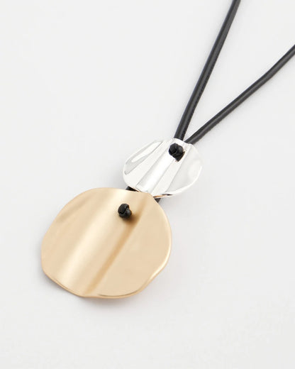 Crinkle Mixed Metal Pendant
