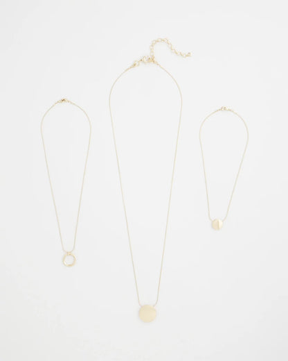Gold Triple Pendant Necklace