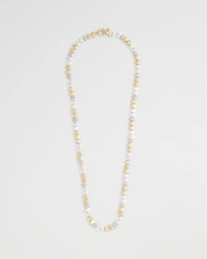 Mixed Metal Long Single Strand Necklace