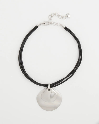 Silver Pendant On Cord
