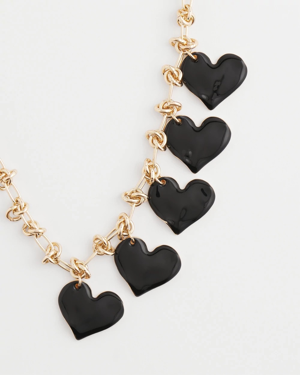 Black Heart Drop Off Necklace