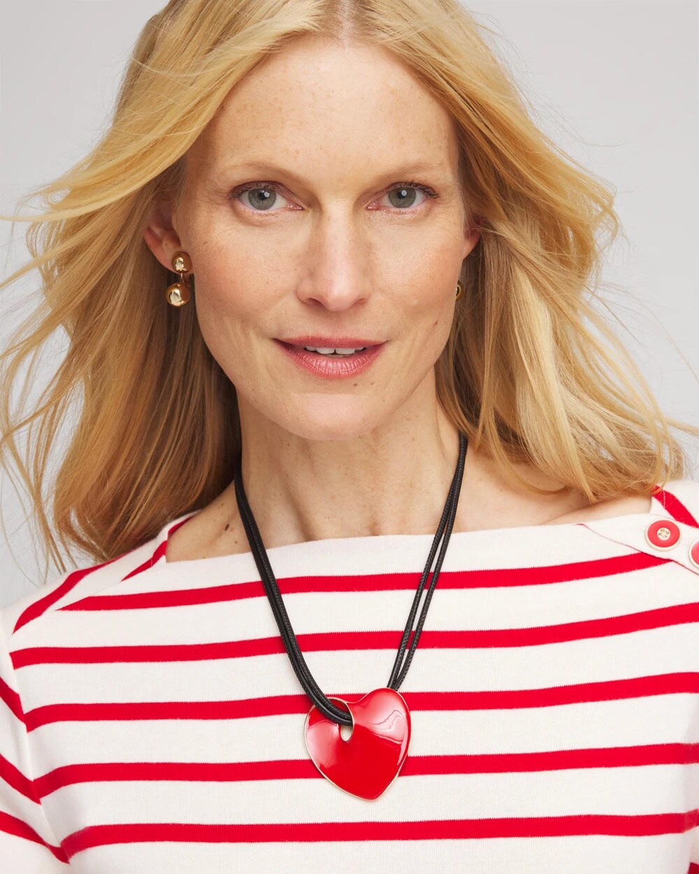 Red Enamel Heart Pendant Necklace