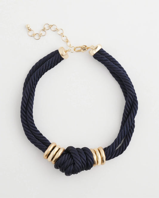 Navy Knot Rope Necklace