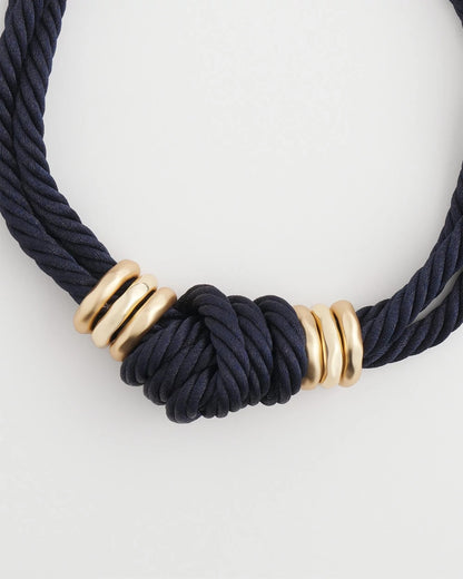 Navy Knot Rope Necklace