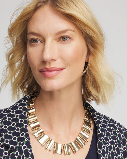 Gold Wave Collar Necklace