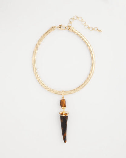 Tortoise Pendant Collar Necklace