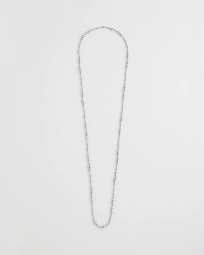 Silvertone Long Beaded Necklace